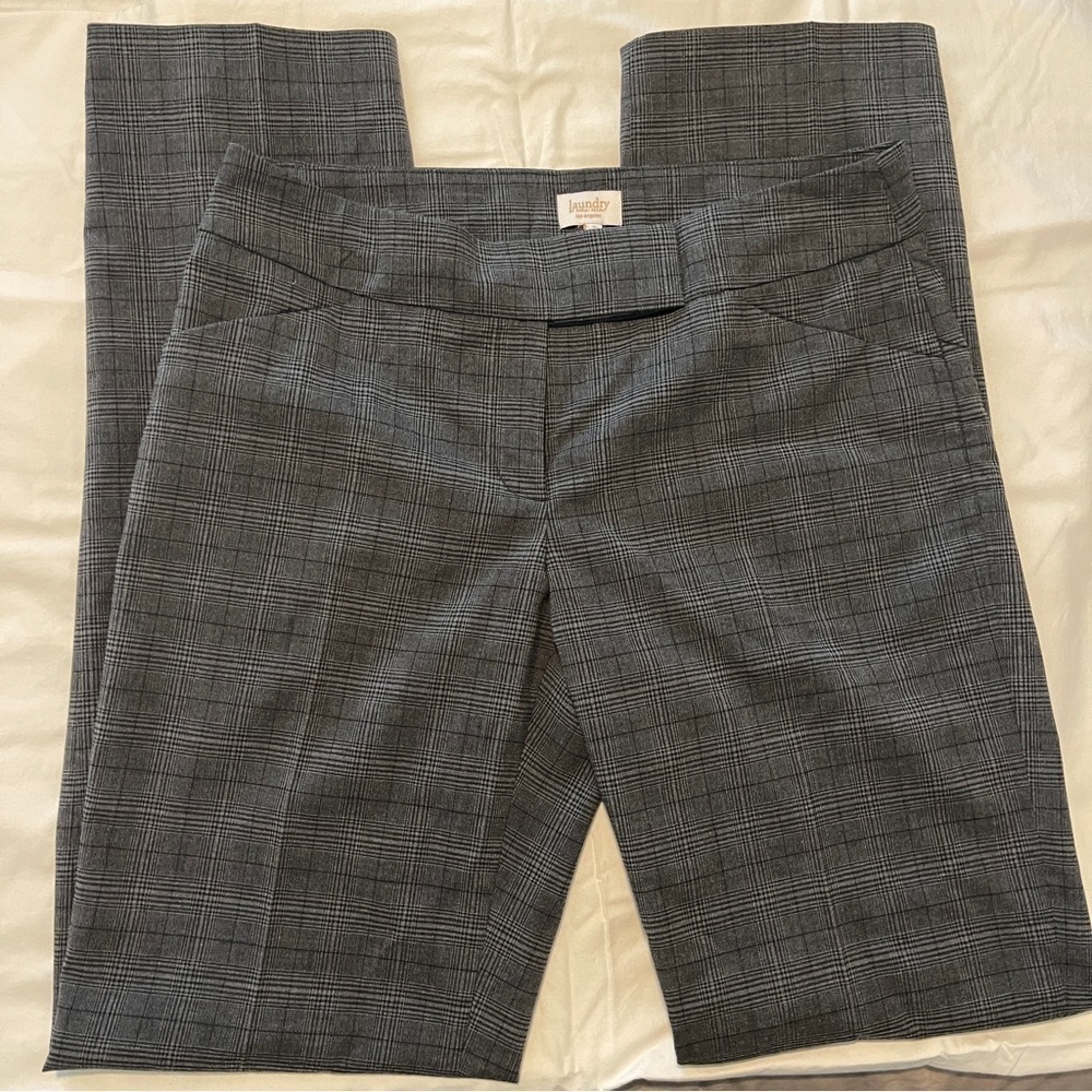 Laundry By Shelli Segal Glen Plaid Dress Gray And Black Pants  | Size 6